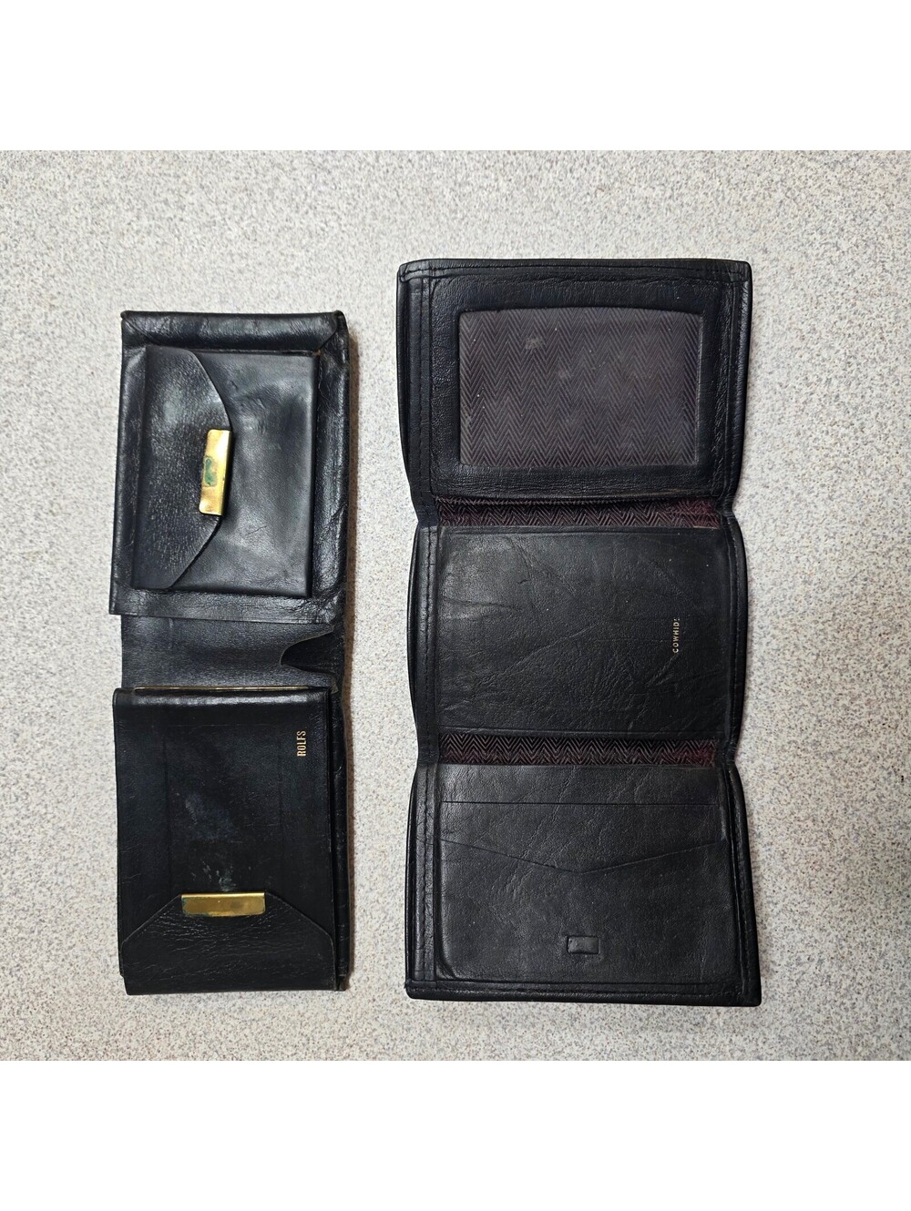 Vintage Black Leather Wallets - Picture 3 of 8